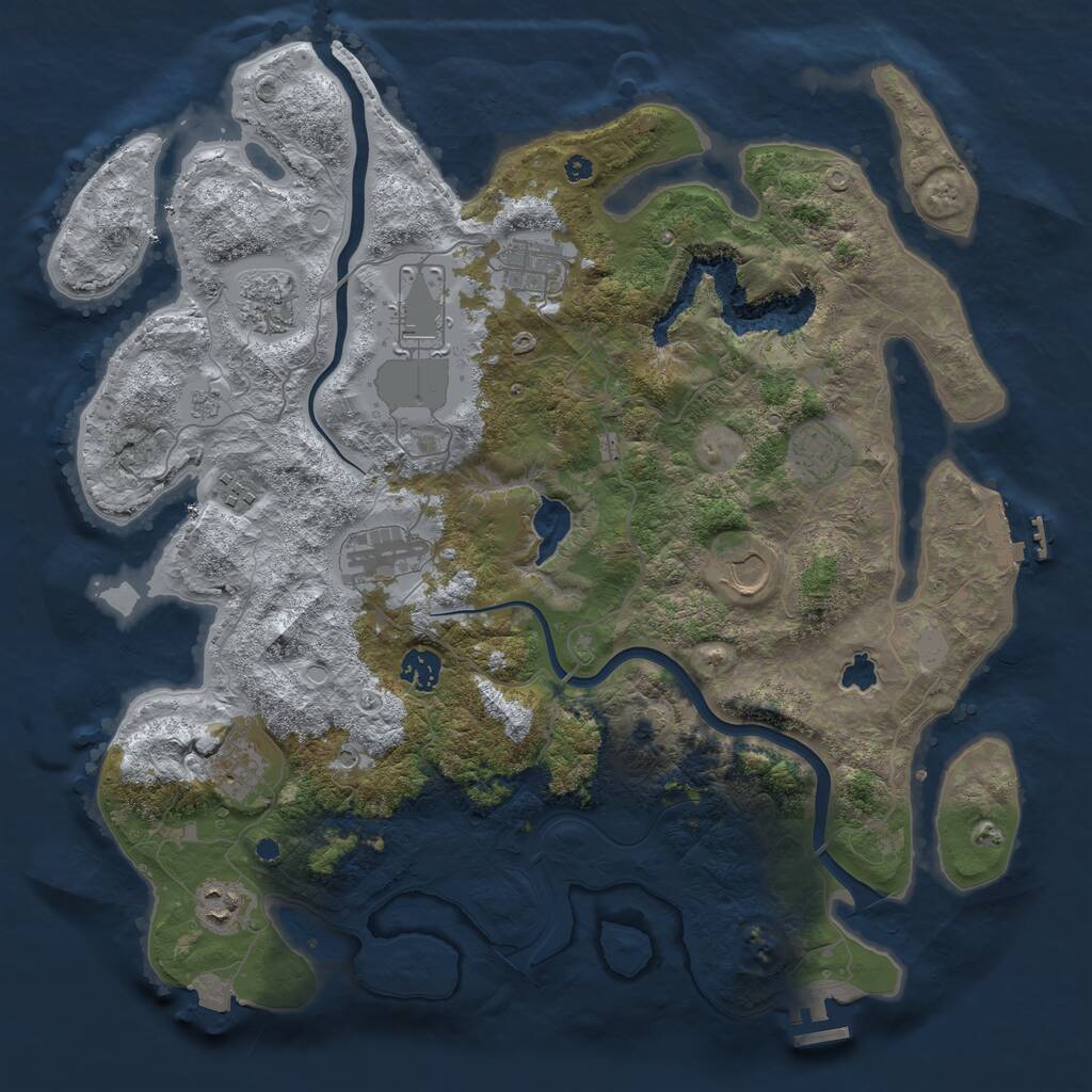 Rust Map: Procedural Map, Size: 4000, Seed: 1121648551, 16 Monuments