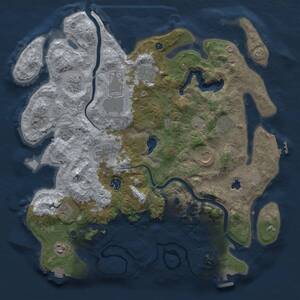 Thumbnail Rust Map: Procedural Map, Size: 4000, Seed: 1121648551, 16 Monuments