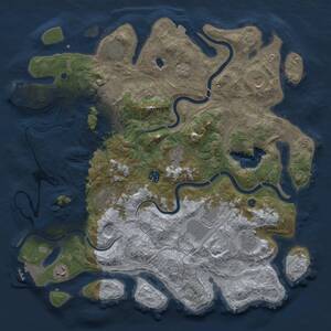 Thumbnail Rust Map: Procedural Map, Size: 4250, Seed: 1223693712, 16 Monuments