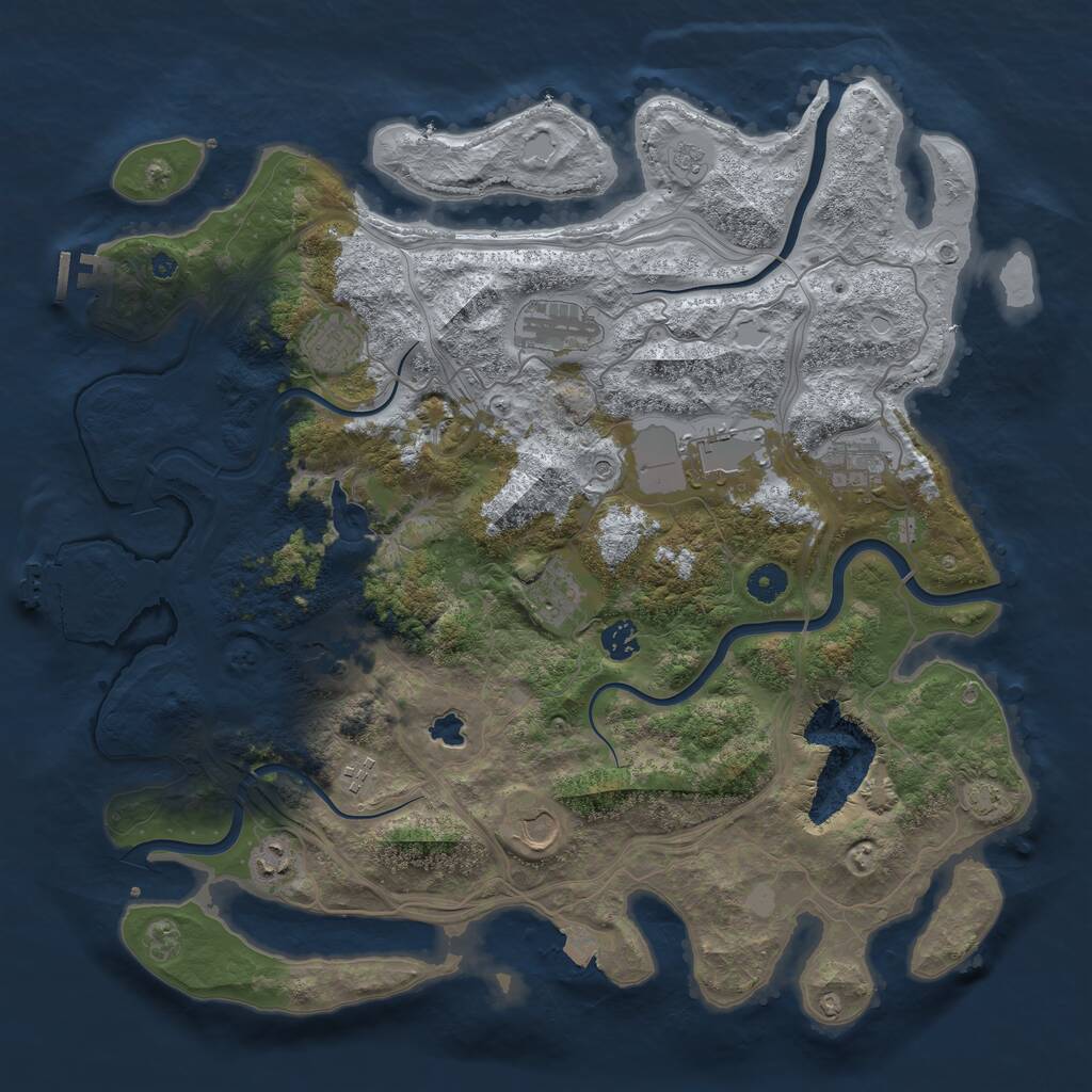 Rust Map: Procedural Map, Size: 4250, Seed: 2139576428, 16 Monuments