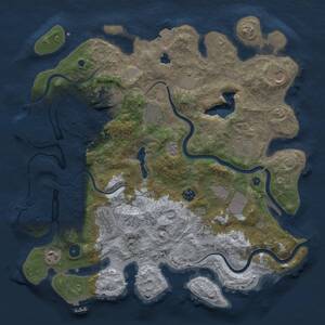 Thumbnail Rust Map: Procedural Map, Size: 4000, Seed: 1028898841, 17 Monuments