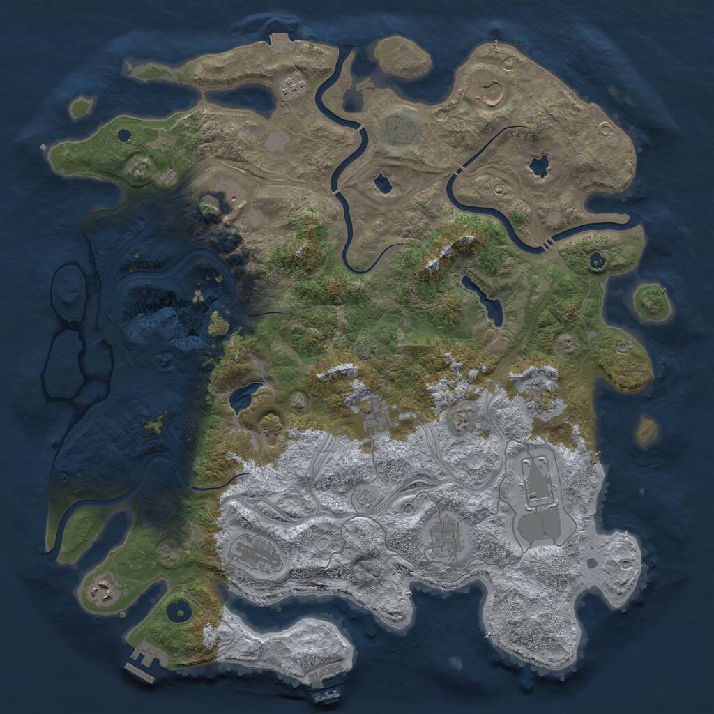 Rust Map: Procedural Map, Size: 4500, Seed: 362788209, 16 Monuments