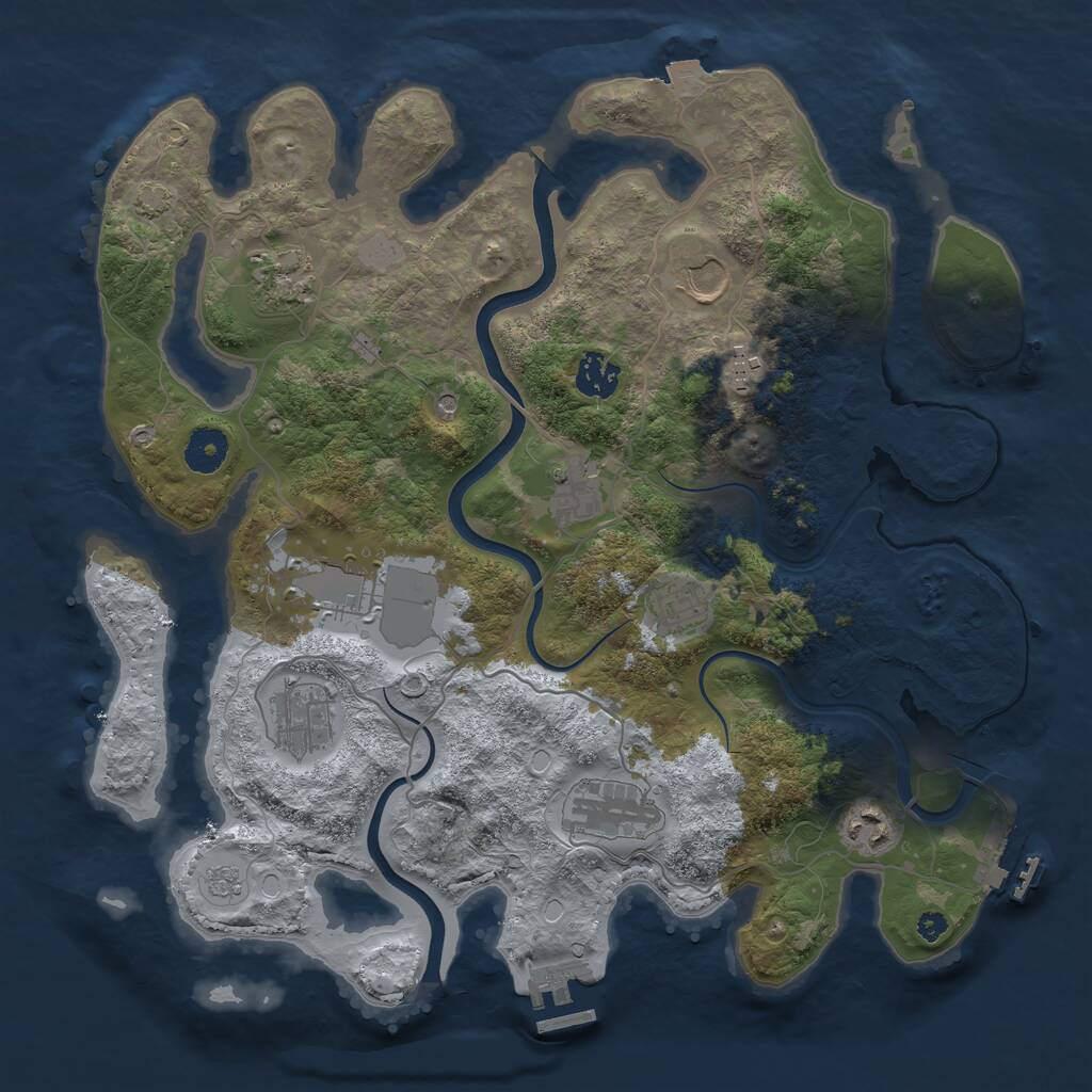 Rust Map: Procedural Map, Size: 3700, Seed: 1482275305, 16 Monuments