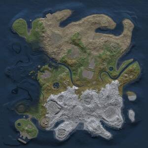 Thumbnail Rust Map: Procedural Map, Size: 3500, Seed: 1034467789, 16 Monuments
