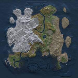 Thumbnail Rust Map: Procedural Map, Size: 3500, Seed: 1370812994, 13 Monuments