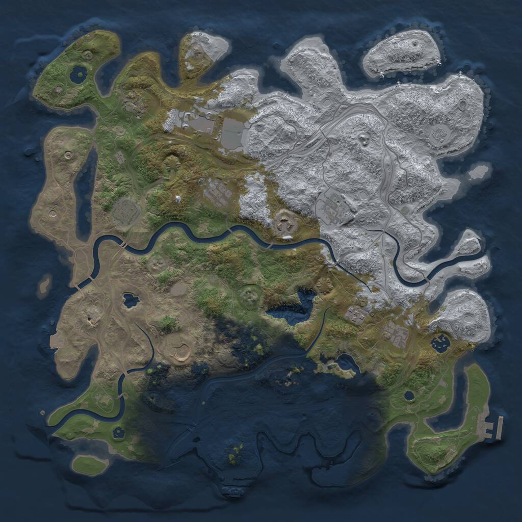 Rust Map: Procedural Map, Size: 4450, Seed: 380343162, 16 Monuments