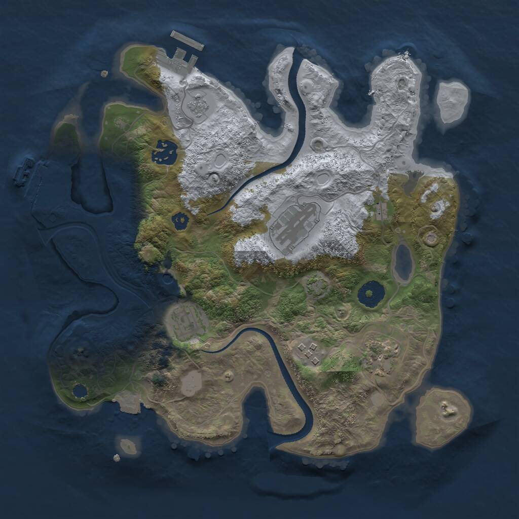 Rust Map: Procedural Map, Size: 3000, Seed: 228960715, 11 Monuments