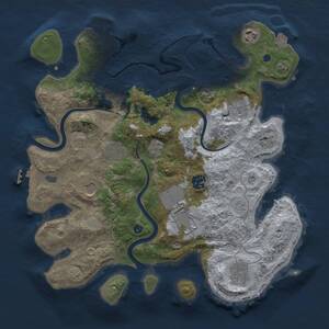 Thumbnail Rust Map: Procedural Map, Size: 3500, Seed: 245530831, 14 Monuments