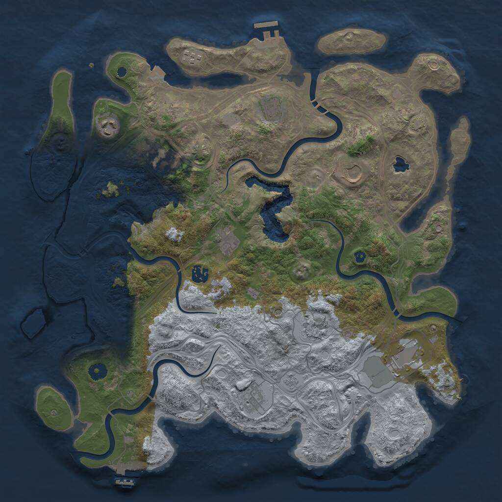 Rust Map: Procedural Map, Size: 4250, Seed: 1254723563, 16 Monuments