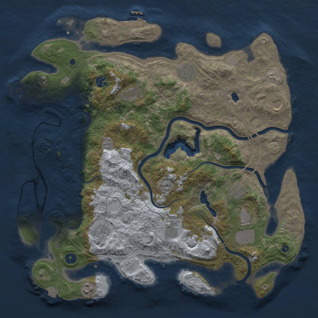 Rust Map: Procedural Map, Size: 4250, Seed: 1838067005, 16 Monuments