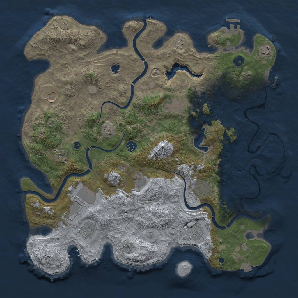 Rust Map: Procedural Map, Size: 4250, Seed: 1840580176, 17 Monuments
