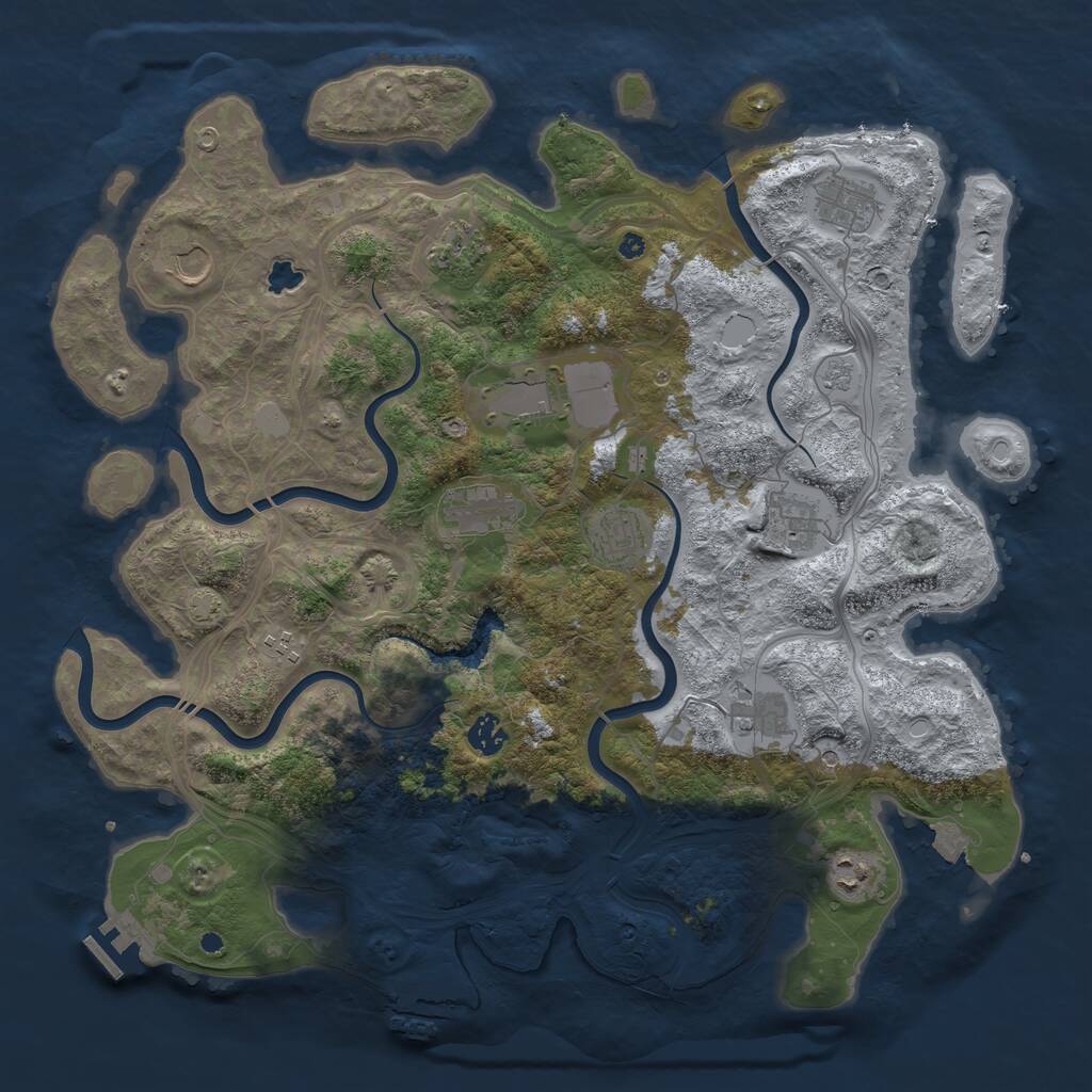Rust Map: Procedural Map, Size: 4250, Seed: 1583952840, 17 Monuments