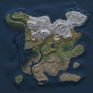 Thumbnail Rust Map: Procedural Map, Size: 3000, Seed: 177154105, 11 Monuments