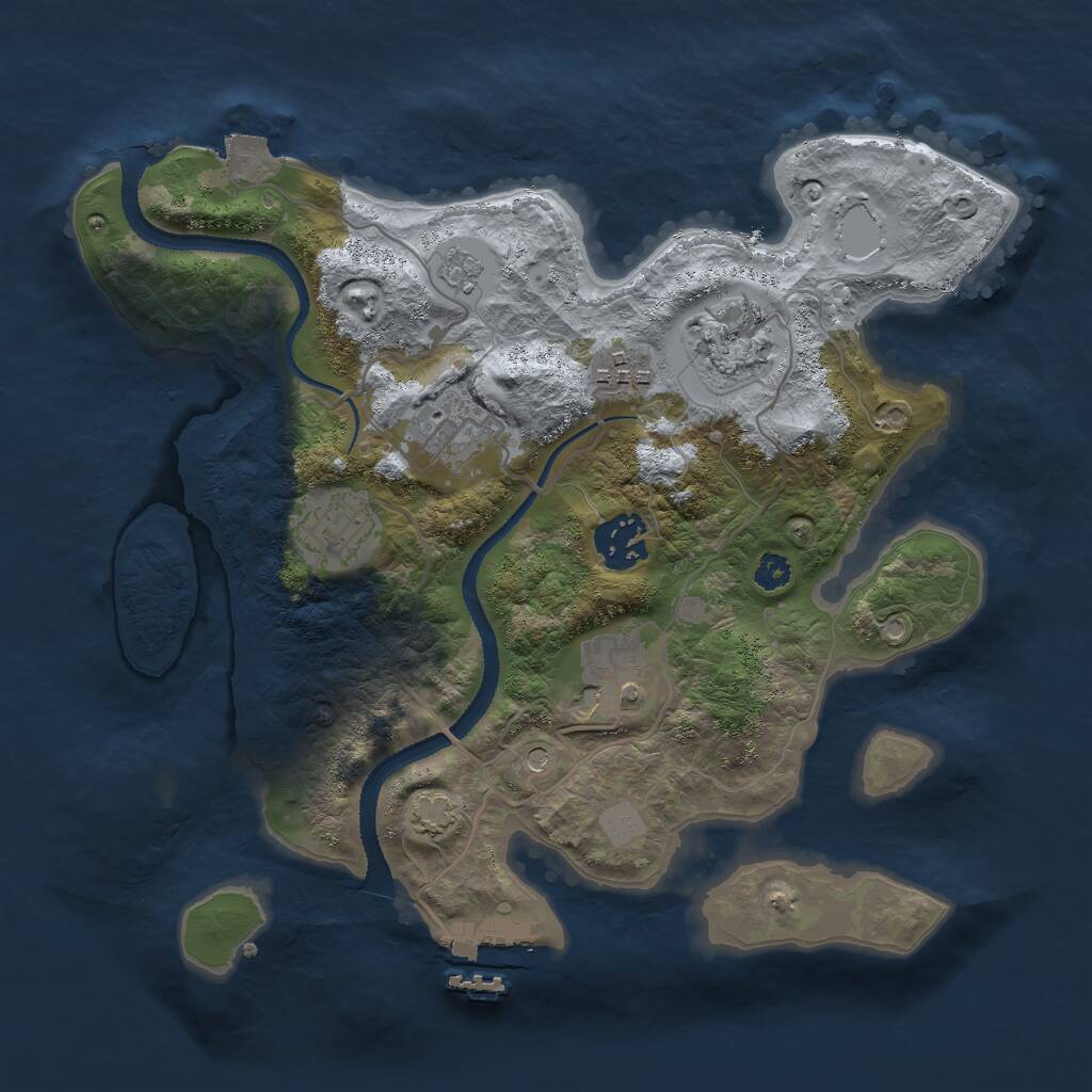 Rust Map: Procedural Map, Size: 3000, Seed: 177154105, 11 Monuments