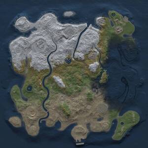 Thumbnail Rust Map: Procedural Map, Size: 3888, Seed: 1243056012, 14 Monuments