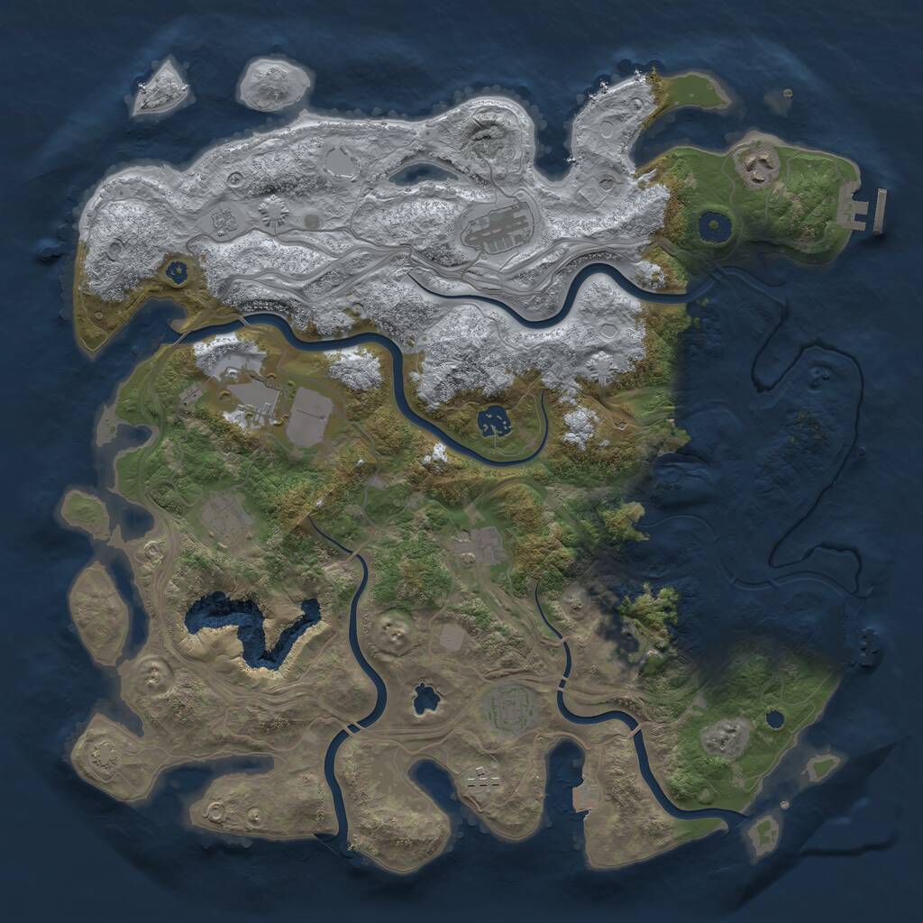 Rust Map: Procedural Map, Size: 4250, Seed: 1927056178, 15 Monuments