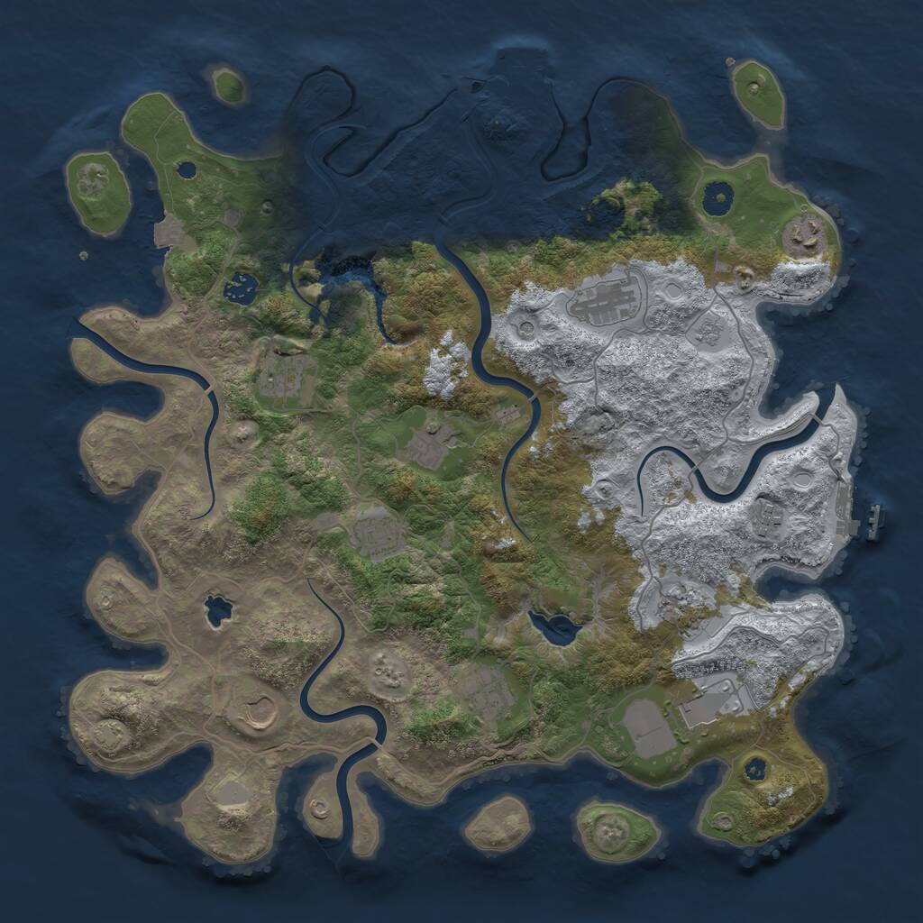 Rust Map: Procedural Map, Size: 4200, Seed: 700886, 17 Monuments