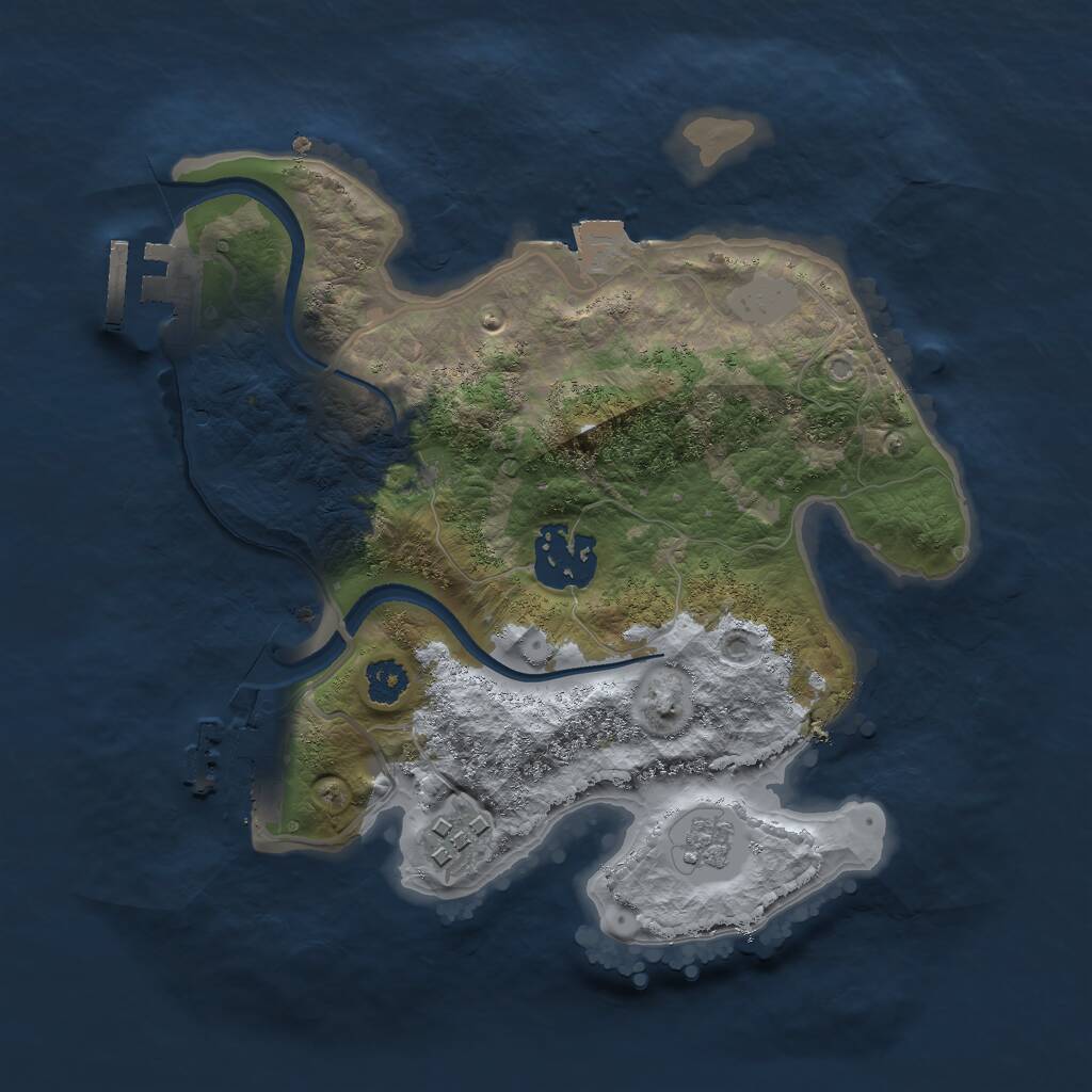 Rust Map: Procedural Map, Size: 2500, Seed: 1210271039, 6 Monuments