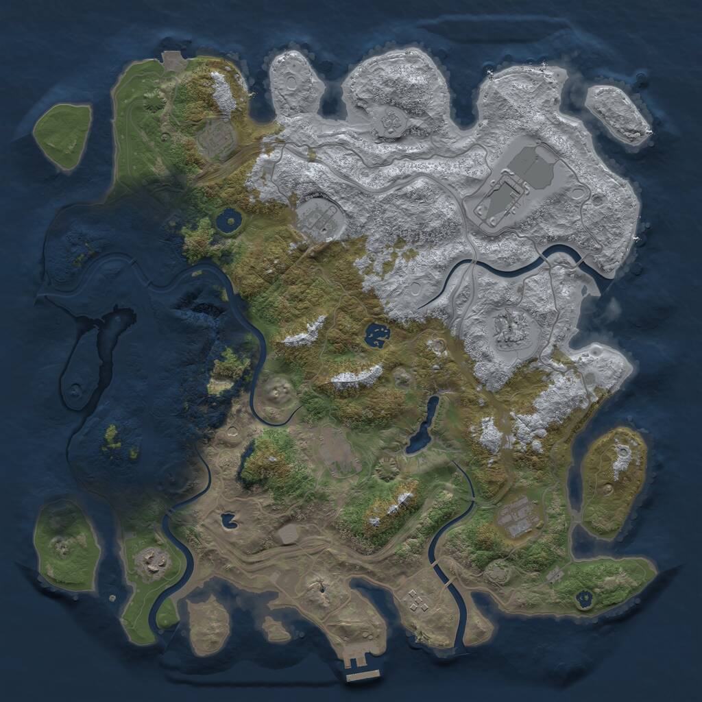 Rust Map: Procedural Map, Size: 4250, Seed: 420430, 14 Monuments