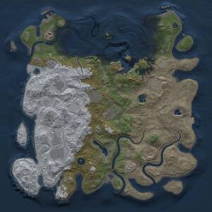 Thumbnail Rust Map: Procedural Map, Size: 4050, Seed: 1960813475, 15 Monuments