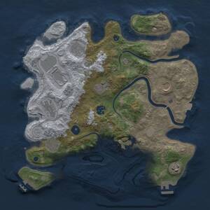 Thumbnail Rust Map: Procedural Map, Size: 3500, Seed: 273570932, 16 Monuments