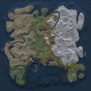 Thumbnail Rust Map: Procedural Map, Size: 4500, Seed: 68325464, 17 Monuments