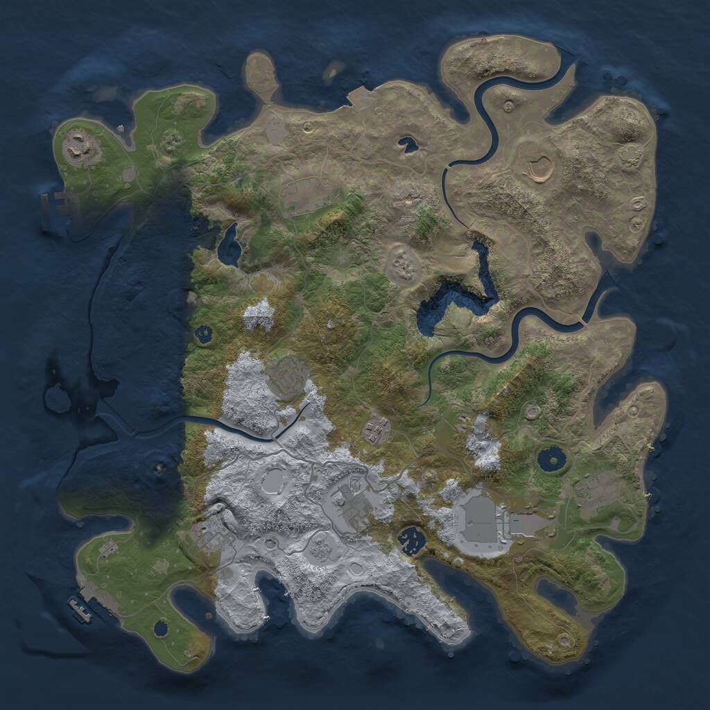 Rust Map: Procedural Map, Size: 4000, Seed: 12022026, 17 Monuments