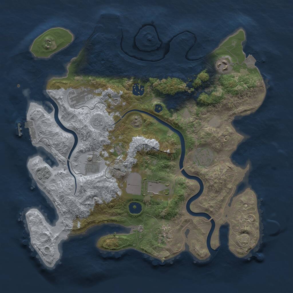 Rust Map: Procedural Map, Size: 3500, Seed: 2025685742, 14 Monuments