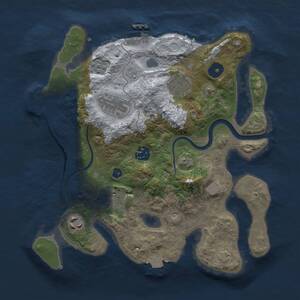 Thumbnail Rust Map: Procedural Map, Size: 3000, Seed: 1670969116, 12 Monuments
