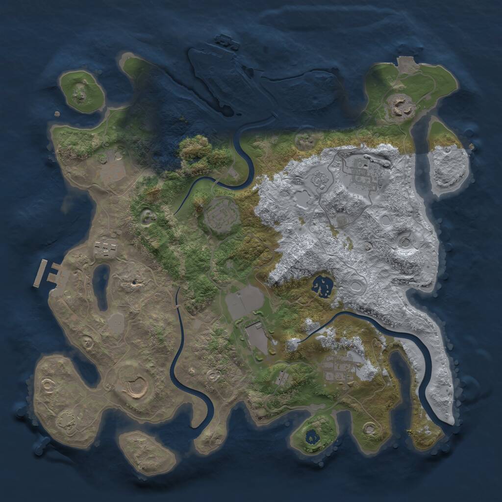 Rust Map: Procedural Map, Size: 3500, Seed: 319508088, 15 Monuments
