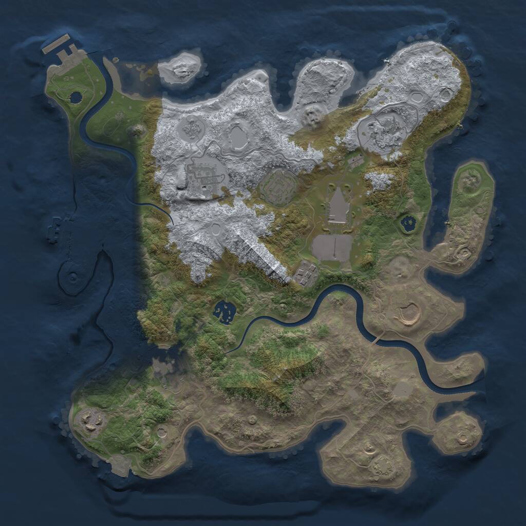 Rust Map: Procedural Map, Size: 3500, Seed: 1566898262, 15 Monuments
