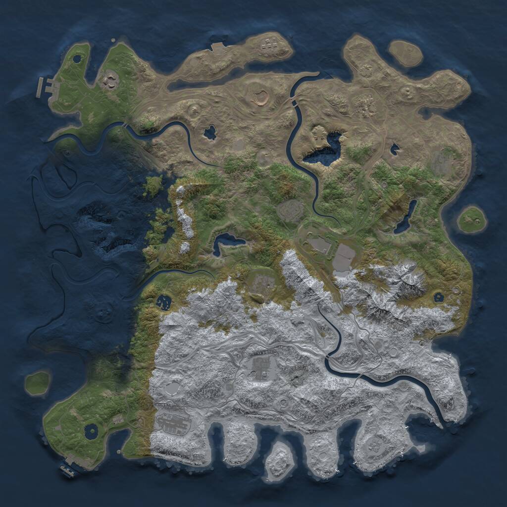 Rust Map: Procedural Map, Size: 5000, Seed: 64977358, 17 Monuments