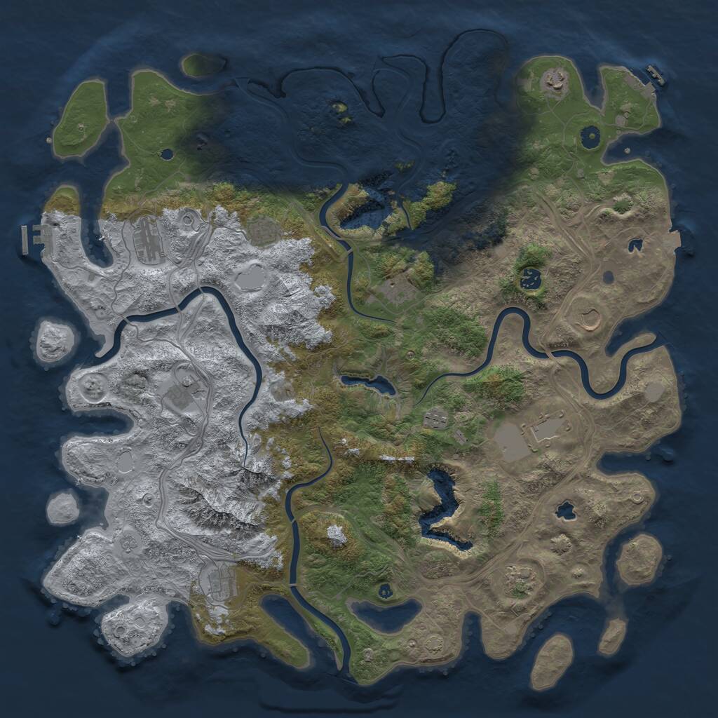 Rust Map: Procedural Map, Size: 5000, Seed: 1404037016, 17 Monuments