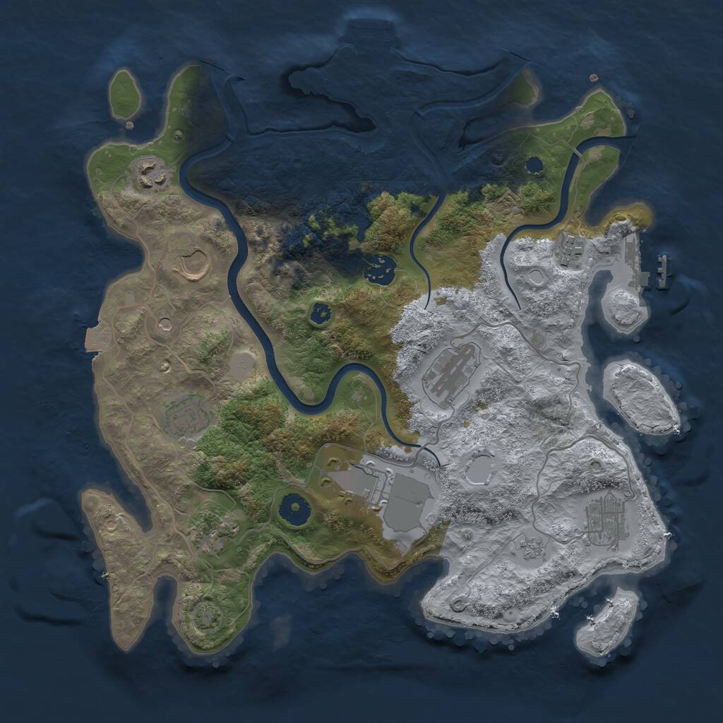 Rust Map: Procedural Map, Size: 3500, Seed: 65944513, 15 Monuments