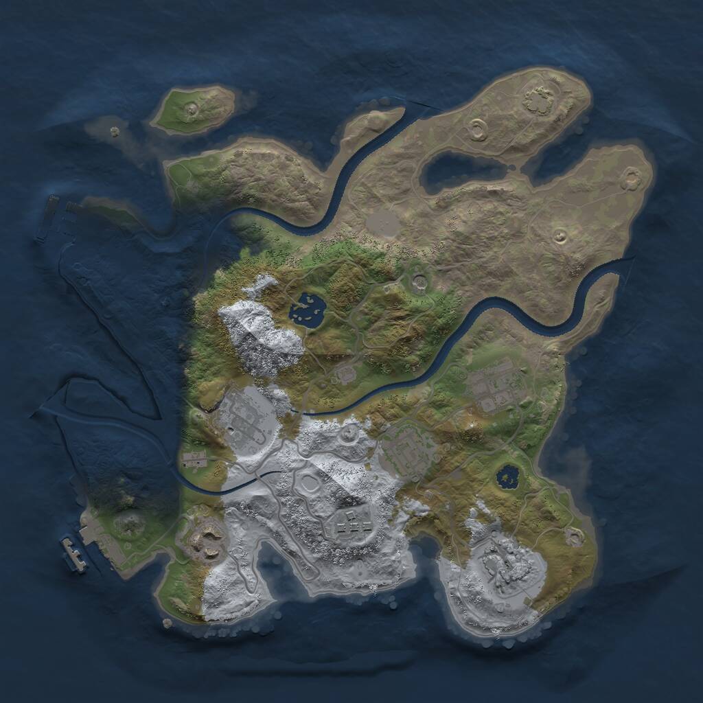 Rust Map: Procedural Map, Size: 3000, Seed: 726735486, 12 Monuments