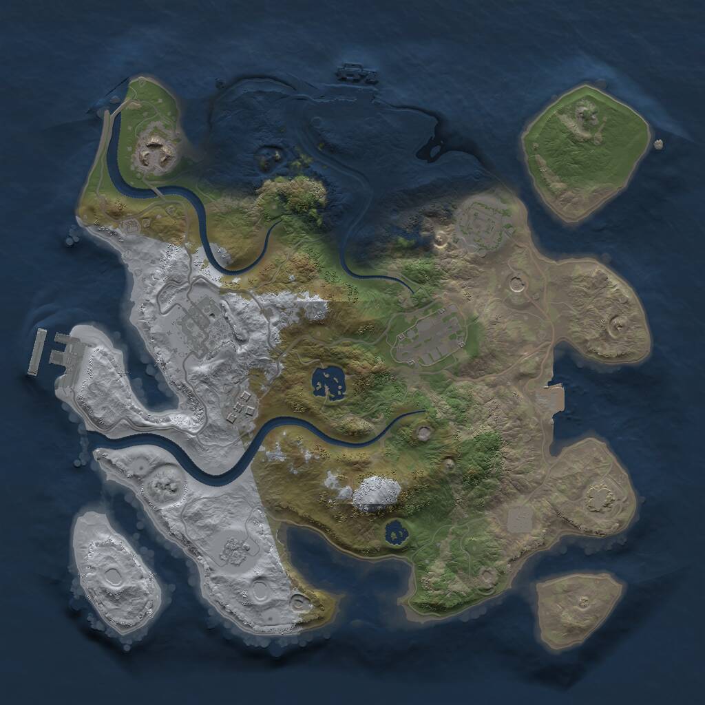 Rust Map: Procedural Map, Size: 3000, Seed: 1819625984, 12 Monuments