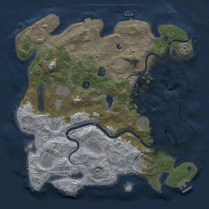 Thumbnail Rust Map: Procedural Map, Size: 4000, Seed: 1069111695, 17 Monuments