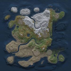 Thumbnail Rust Map: Procedural Map, Size: 3250, Seed: 840690340, 13 Monuments