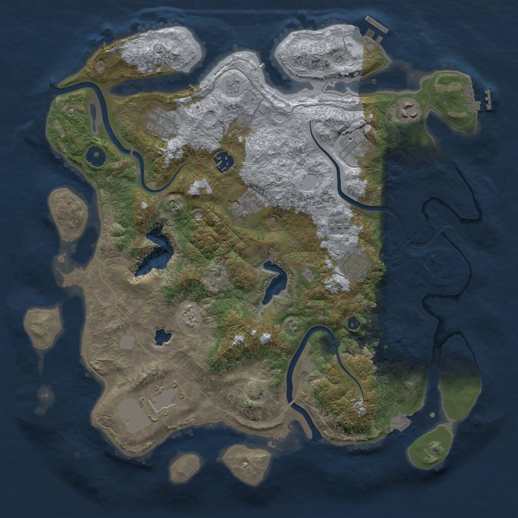 Rust Map: Procedural Map, Size: 4000, Seed: 1814161084, 14 Monuments