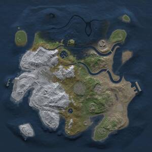 Thumbnail Rust Map: Procedural Map, Size: 3000, Seed: 517459717, 11 Monuments