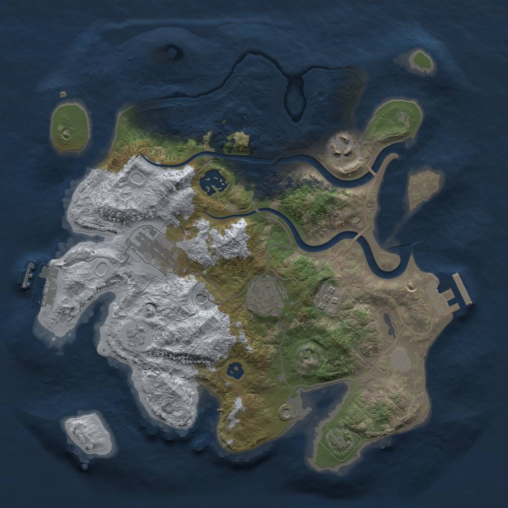 Rust Map: Procedural Map, Size: 3000, Seed: 517459717, 11 Monuments