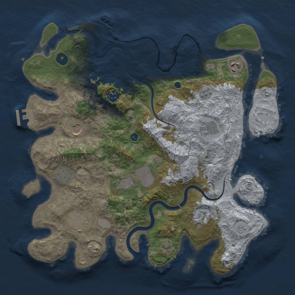 Rust Map: Procedural Map, Size: 3800, Seed: 151661, 15 Monuments