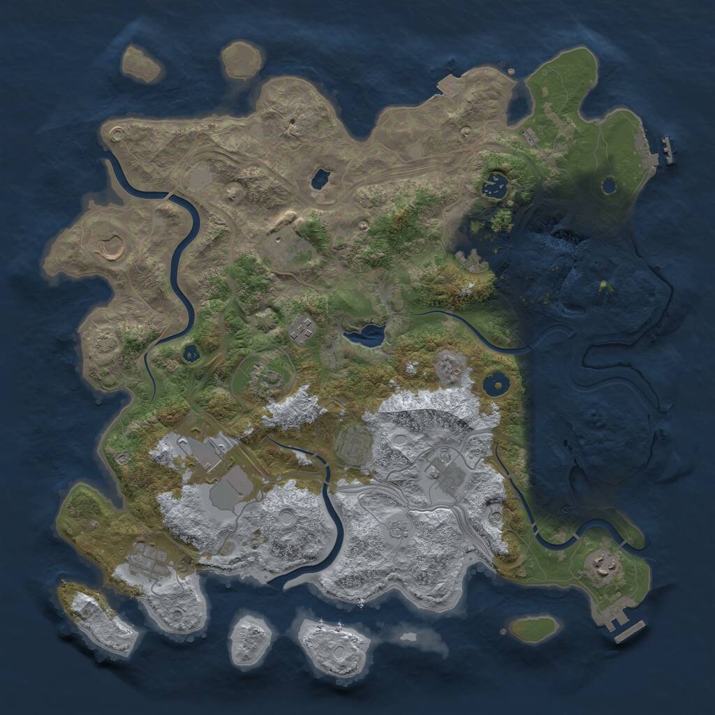Rust Map: Procedural Map, Size: 4250, Seed: 26677631, 17 Monuments