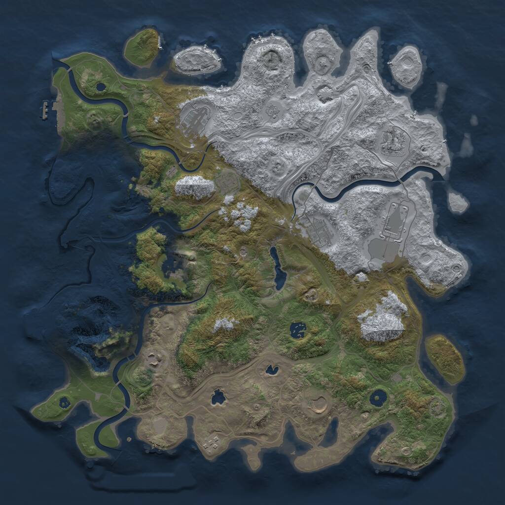 Rust Map: Procedural Map, Size: 4500, Seed: 1567438, 16 Monuments
