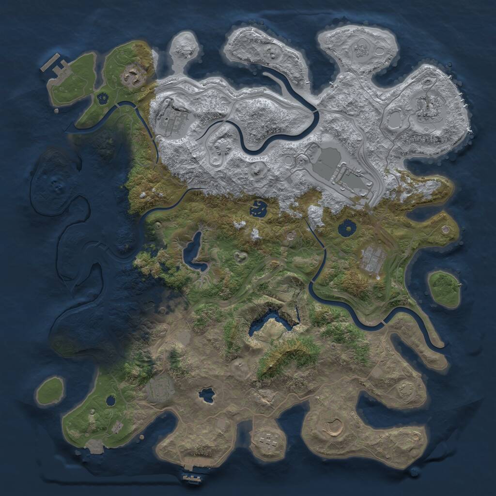 Rust Map: Procedural Map, Size: 4250, Seed: 1722817647, 16 Monuments