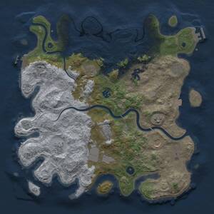 Thumbnail Rust Map: Procedural Map, Size: 3900, Seed: 39655338, 16 Monuments