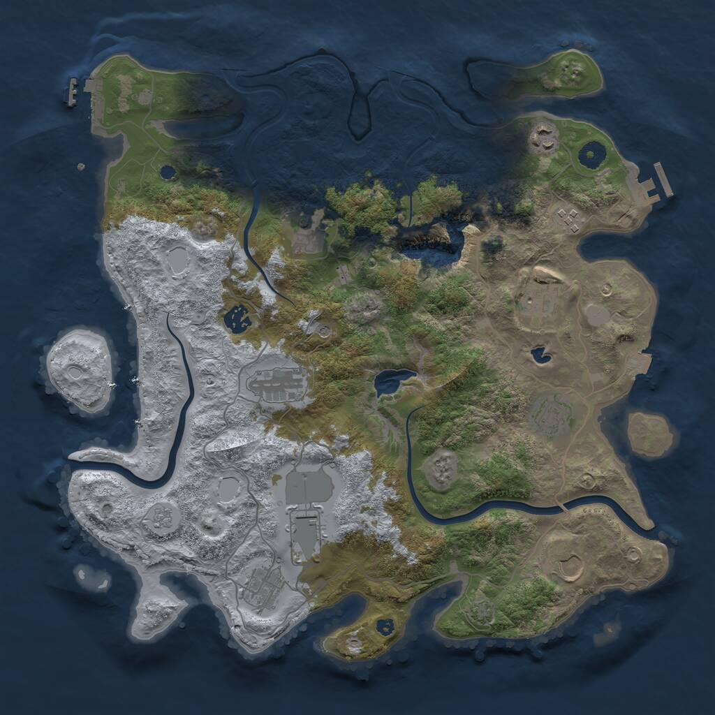 Rust Map: Procedural Map, Size: 4000, Seed: 1644694589, 16 Monuments