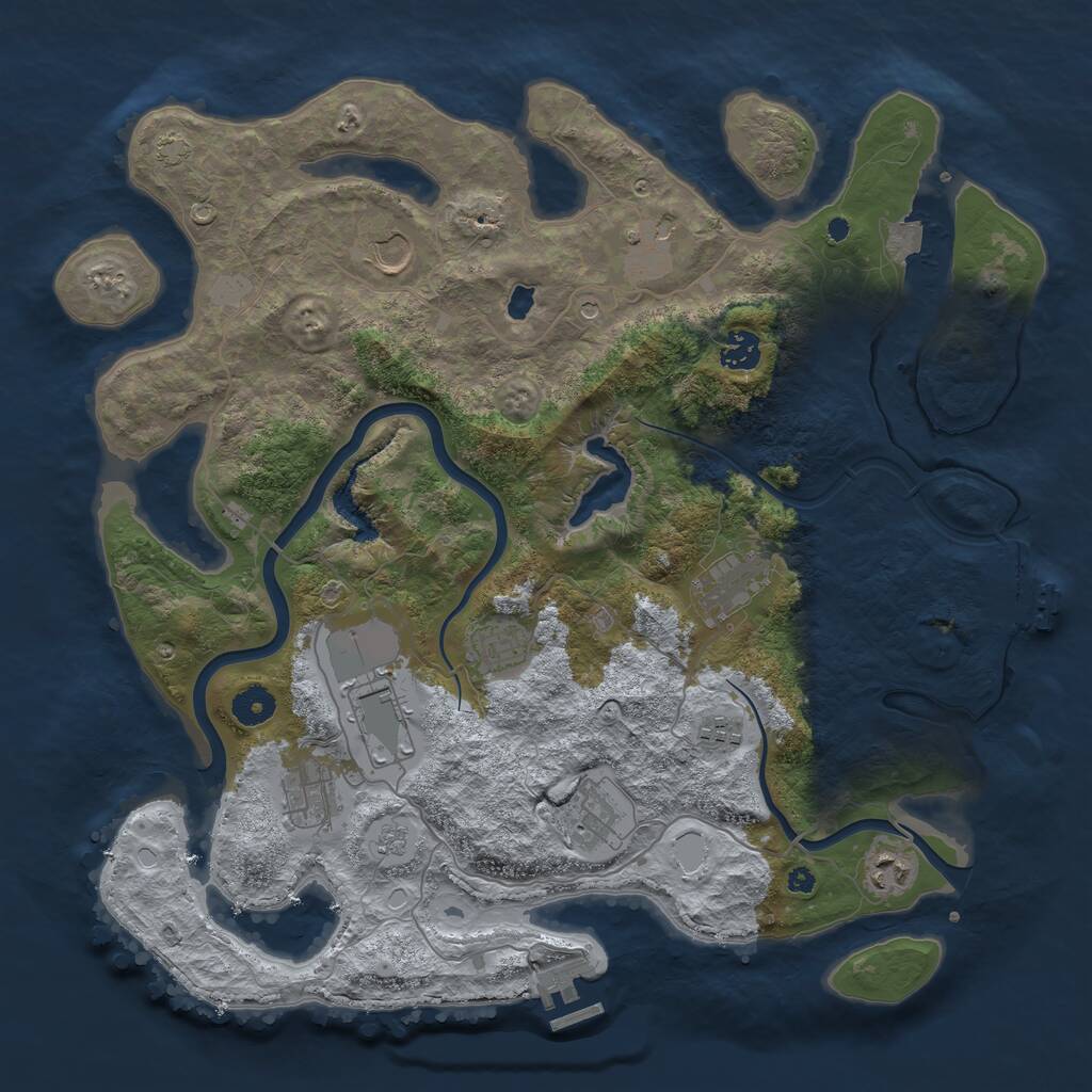 Rust Map: Procedural Map, Size: 4000, Seed: 5238101, 16 Monuments