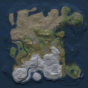 Thumbnail Rust Map: Procedural Map, Size: 3600, Seed: 3727, 15 Monuments