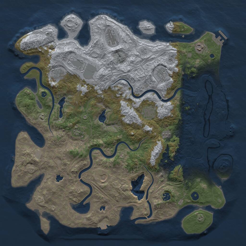 Rust Map: Procedural Map, Size: 4500, Seed: 923764497, 16 Monuments